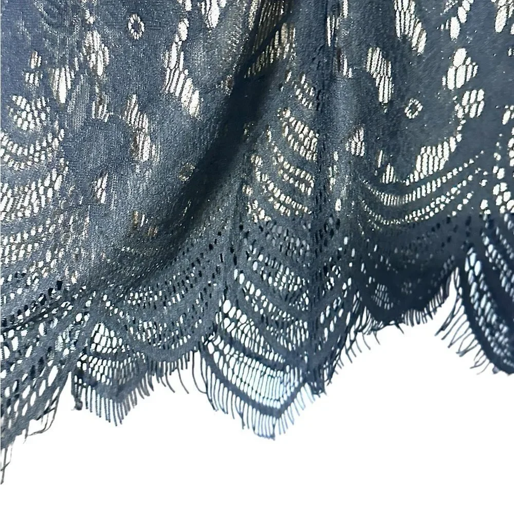 Black and Gold Lace Dress With Lace 3/4 Bell Sleeve New With Tags XS - Picture 9 of 16